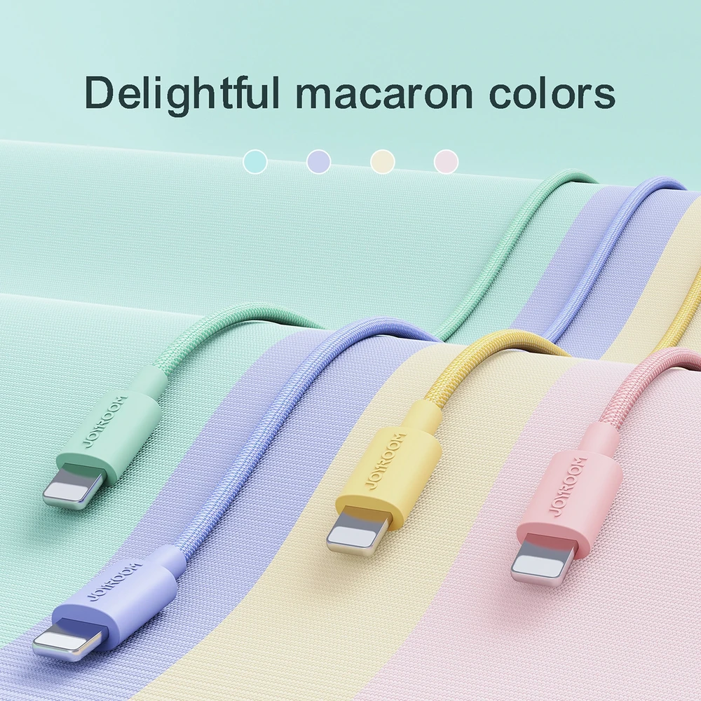 Joyroom Colorful Data kabelis S-2030M13 USB-A / Lightning 2.4A 2m – rožinės spalvos
