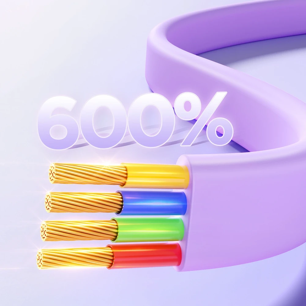 3 viename Joyroom Spalvingas USB į USB-C / Lightning / Micro USB laidas 3.5 A, 1 m (violetinė)