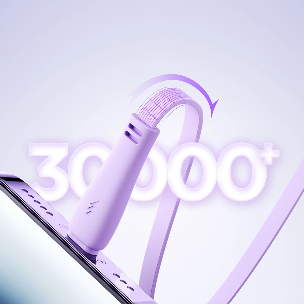 3 viename Joyroom Spalvingas USB į USB-C / Lightning / Micro USB laidas 3.5 A, 1 m (violetinė)