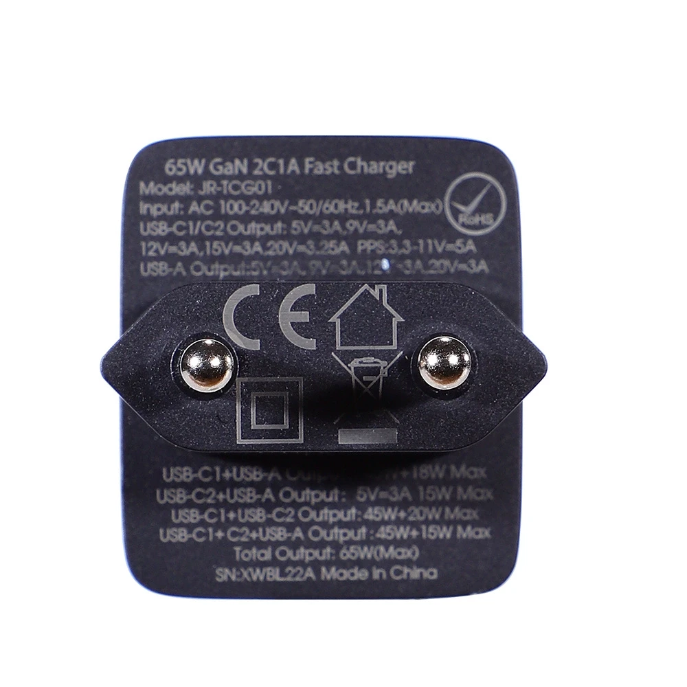 Įkroviklis GaN Ultra 65W 2C1A Kabelis CC Joyroom TCG01 (juodas)