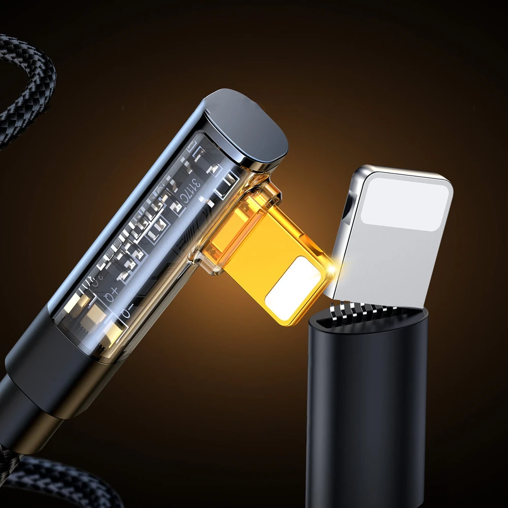 Kampinis kabelis prie USB-A / Lightning / 1.2 m Joyroom S-UL012A6 (juodas)