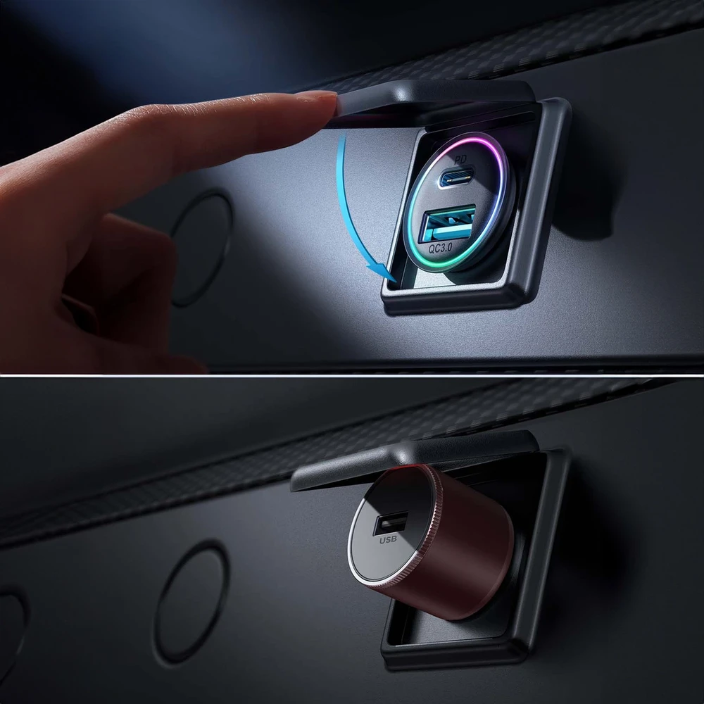 Automobilinis įkroviklis Joyroom JR-CCN04 USB-C/USB-A 60W juodas