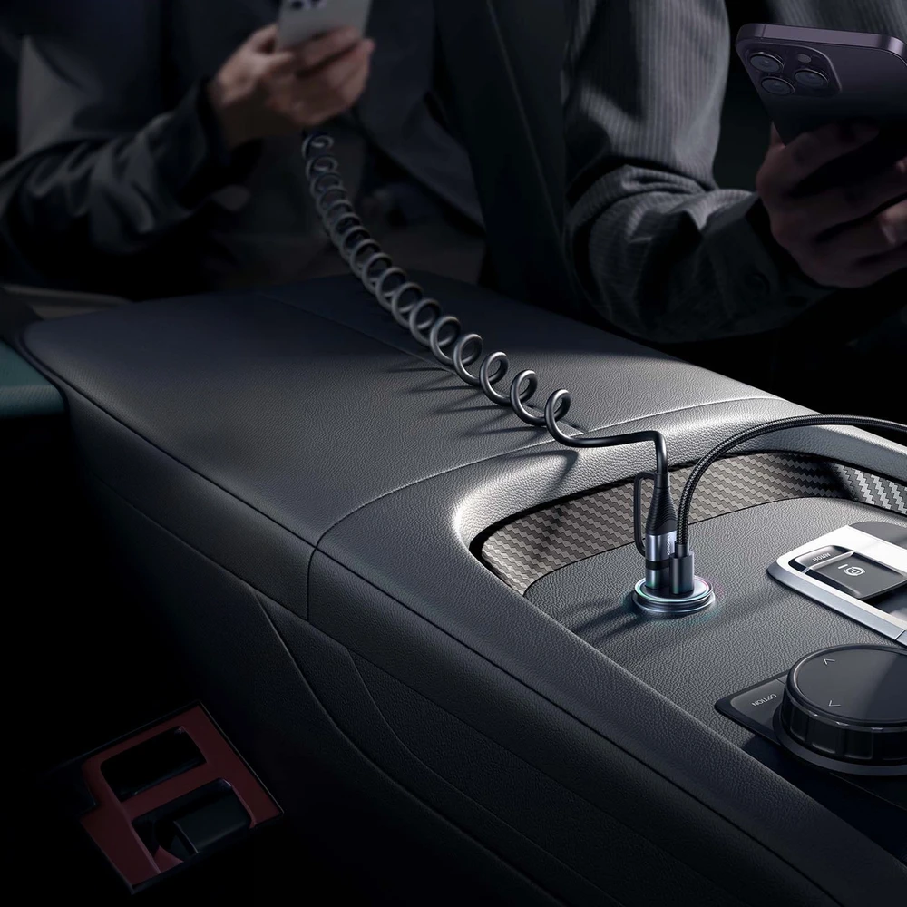 Automobilinis įkroviklis Joyroom JR-CCN04 USB-C/USB-A 60W juodas