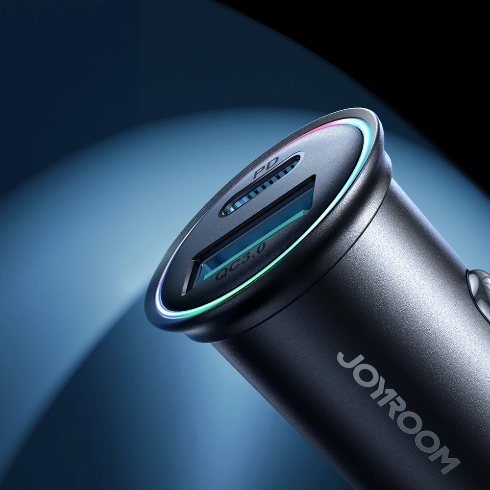 Automobilinis įkroviklis Joyroom JR-CCN04 USB-C/USB-A 60W juodas