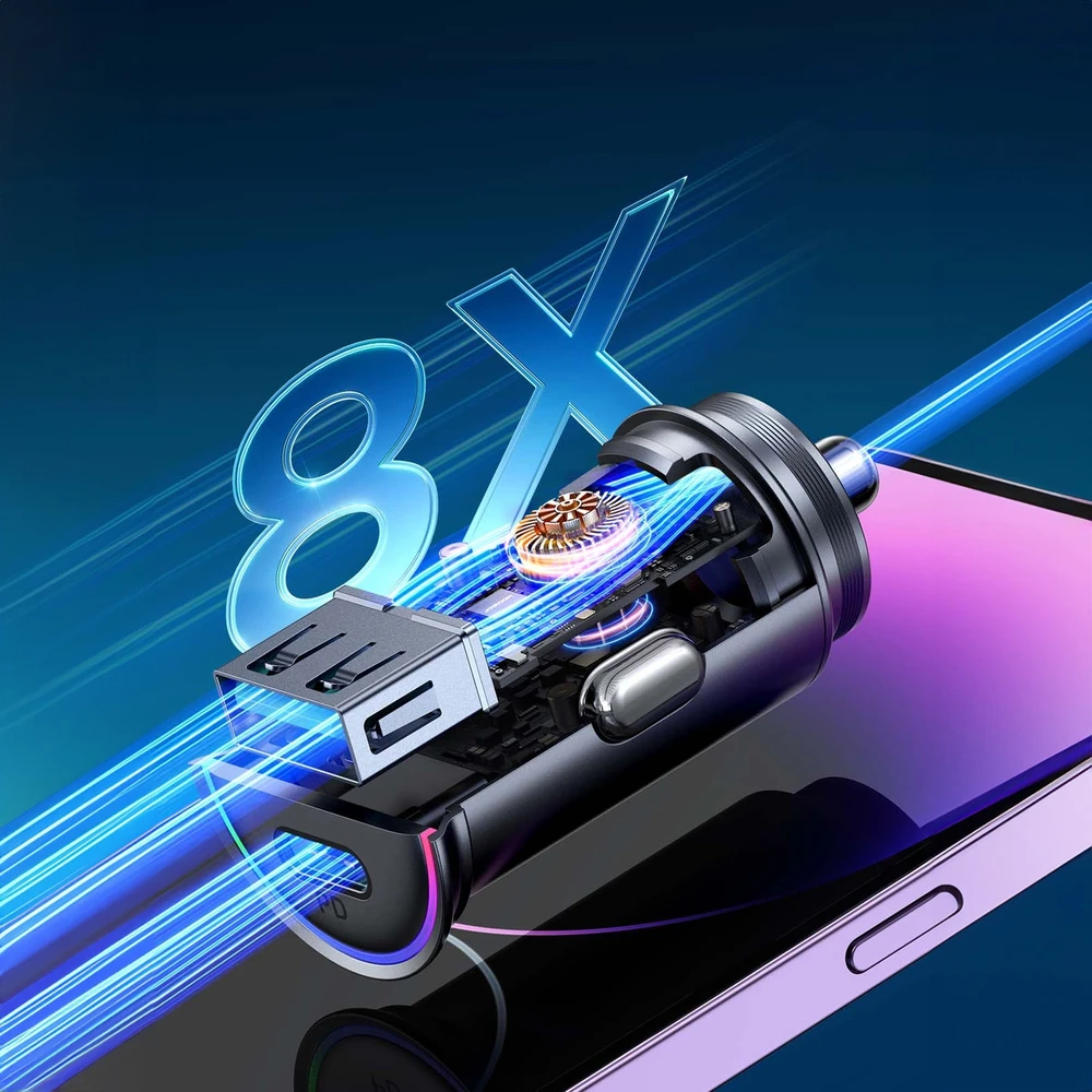 Automobilinis įkroviklis Joyroom JR-CCN04 USB-C/USB-A 60W juodas