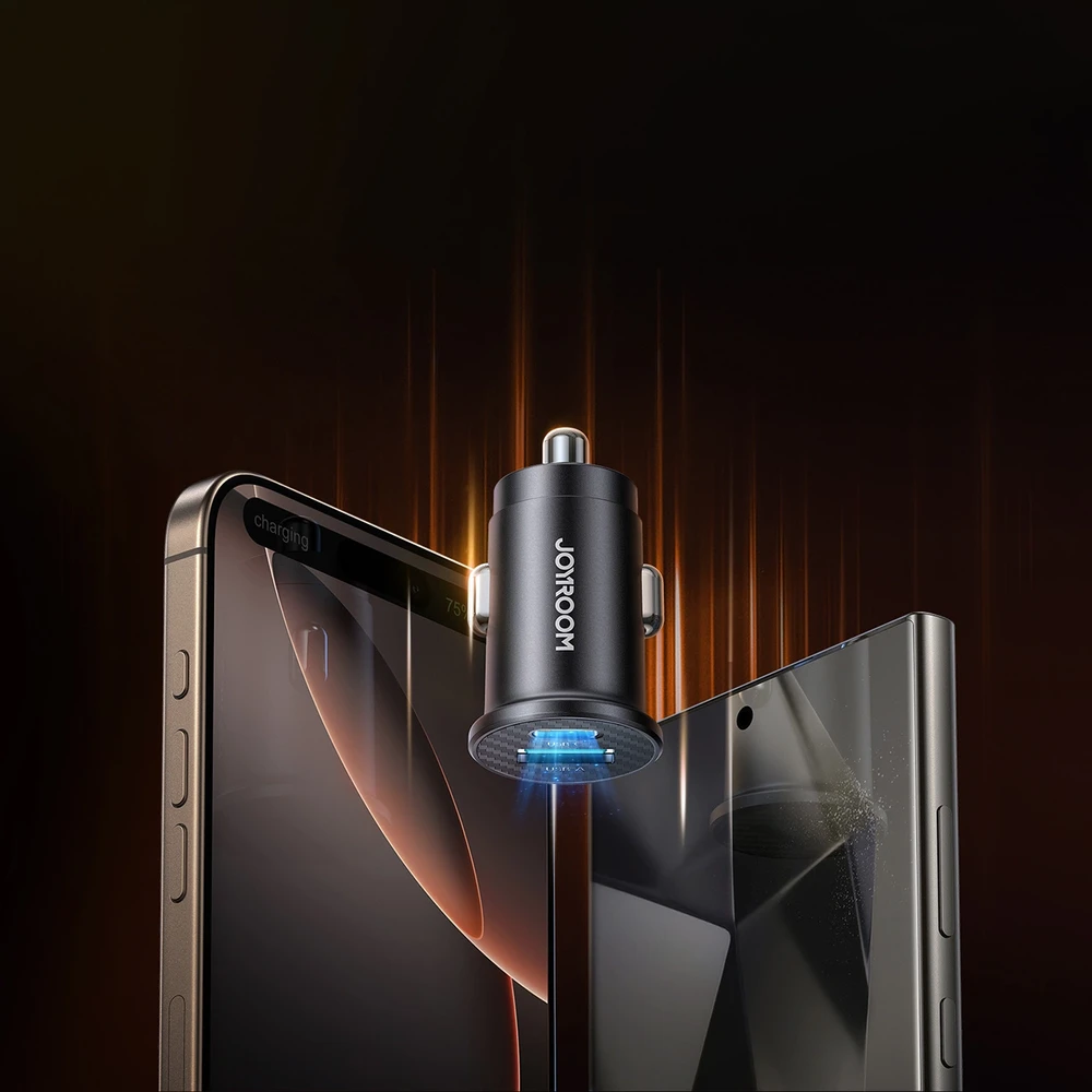 Automobilinis įkroviklis Joyroom JR-CCN16 USB-A/USB-C 15W juodas