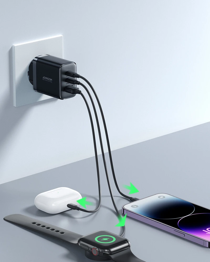 Įkroviklis Joyroom JR-TCF10 32W 2xUSB-C/USB-A juodas