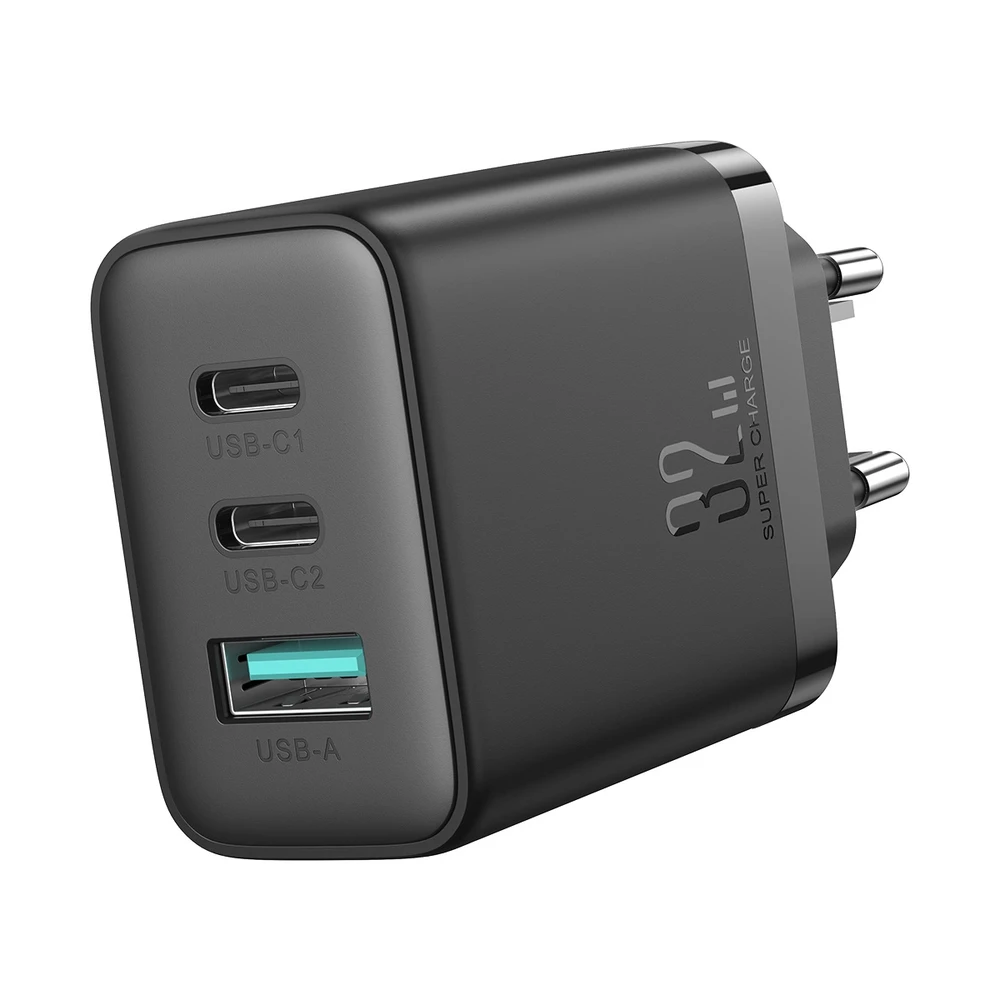 Įkroviklis Joyroom JR-TCF10 32W 2xUSB-C/USB-A juodas