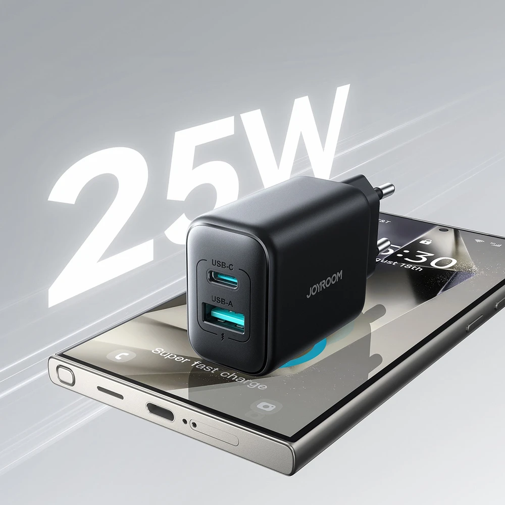 Įkroviklis Joyroom JR-TCF13 25W USB-C/USB-A juodas
