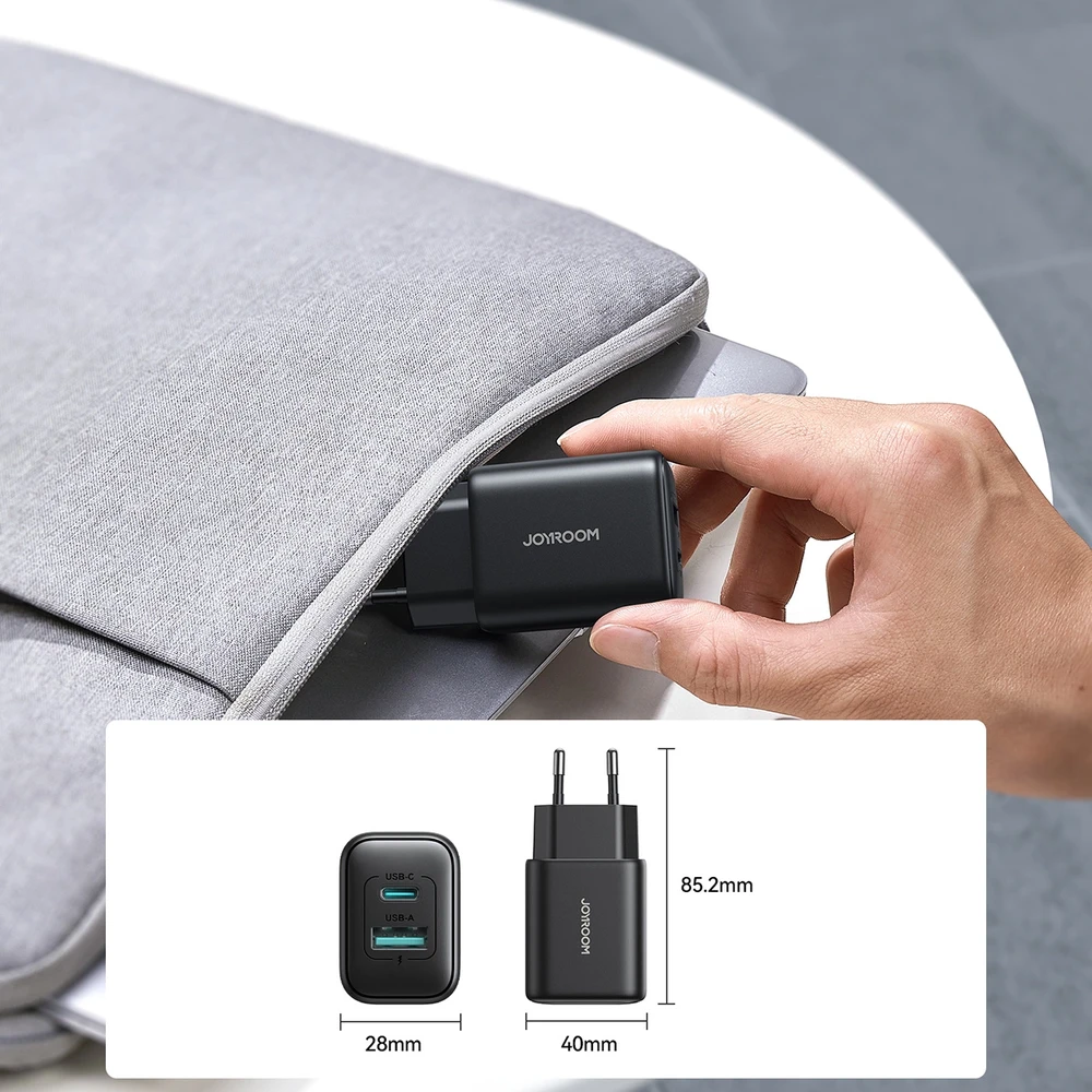 Įkroviklis Joyroom JR-TCF13 25W USB-C/USB-A juodas