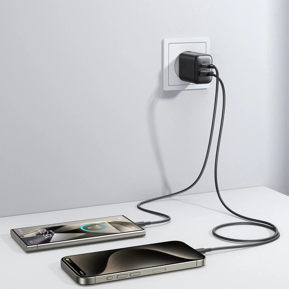 Įkroviklis Joyroom JR-TCF13 25W USB-C/USB-A juodas