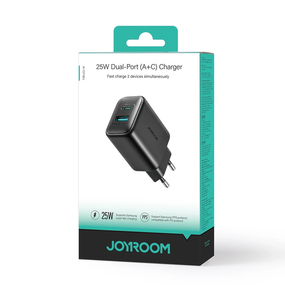Įkroviklis Joyroom JR-TCF13 25W USB-C/USB-A juodas