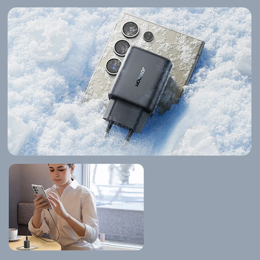 Įkroviklis Joyroom JR-TCF23 25W USB-C + USB-C to USB-C cable 1.0m juodas