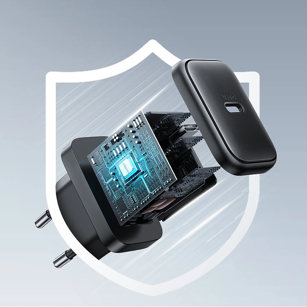 Įkroviklis Joyroom JR-TCF23 25W USB-C + USB-C to USB-C cable 1.0m juodas