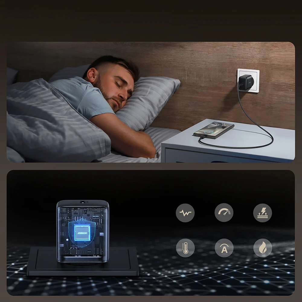 Įkroviklis Joyroom JR-TCG13 45W GaN USB-C juodas