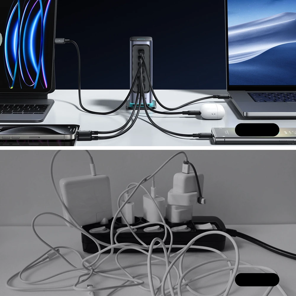 Įkroviklis Joyroom (JR-TCM02) (4xUSB-C; 2xUSB; 65W) juodas