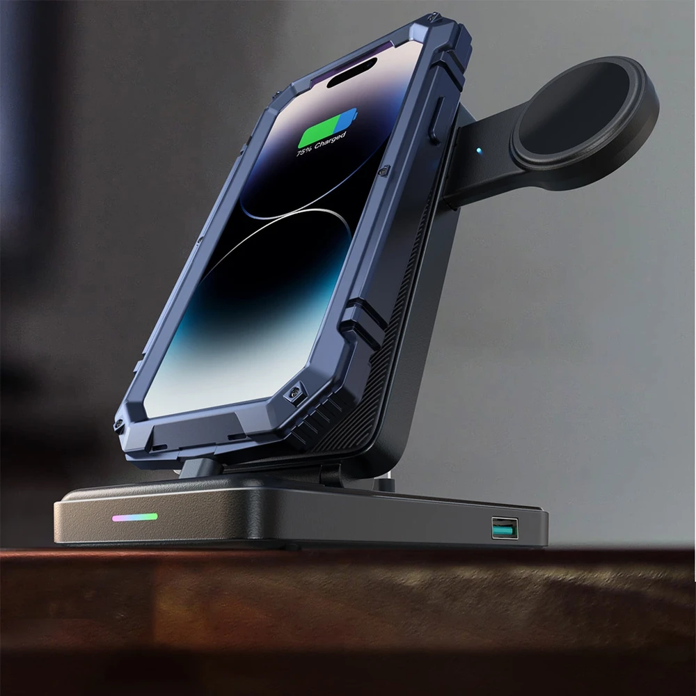 Įkroviklis belaidis Joyroom JR-WQS02 4-in-1 for iPhone AirPods Apple Watch juodas