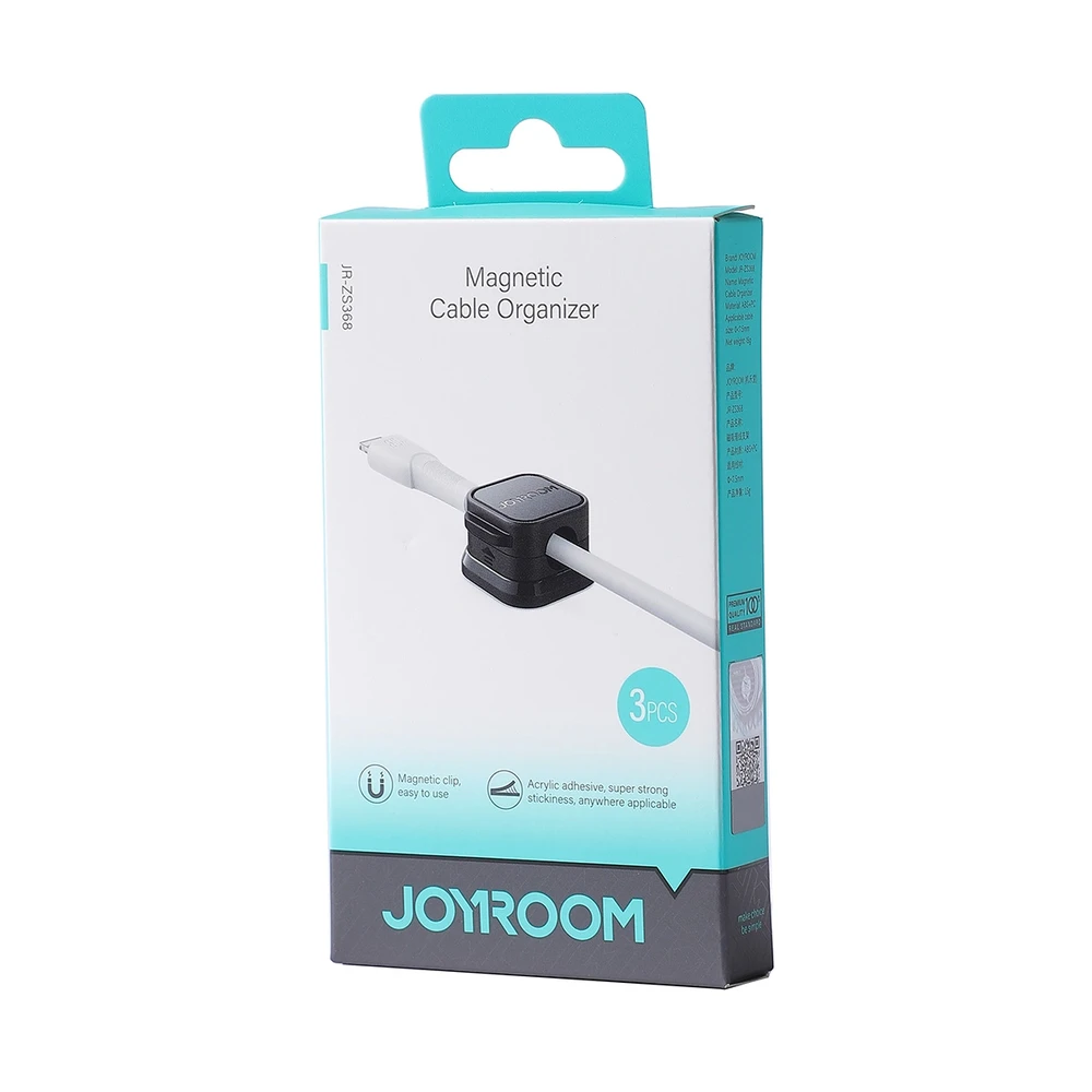 Magnetinio kabelio laikiklis Joyroom JR-ZS368 3 vnt (juodas)