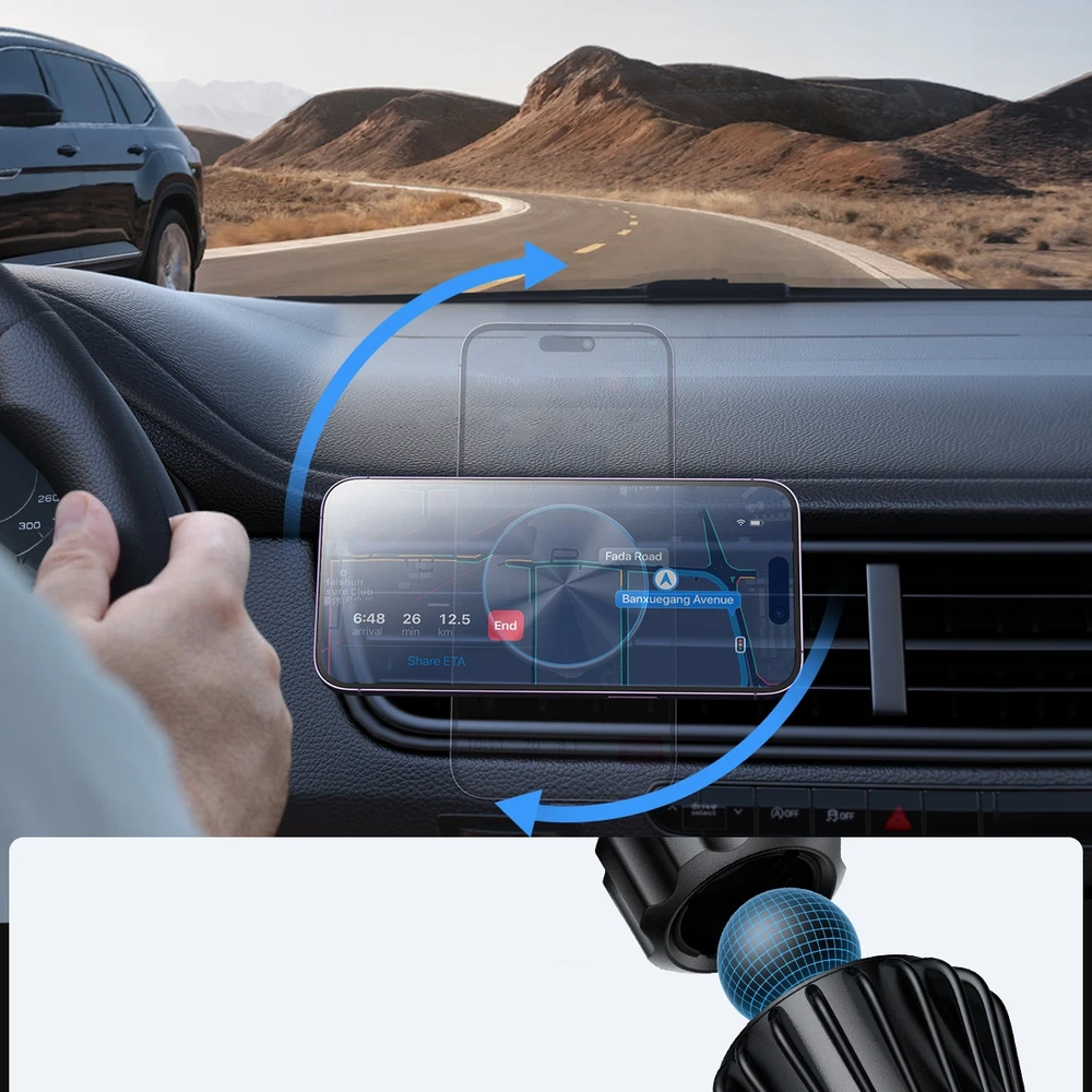 Automobilinis laikiklis-įkroviklis Joyroom JR-ZS240 Pro MagSafe 15W juodas