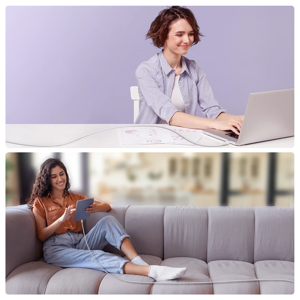 Joyroom Multi-Color Series A14 USB-C / Lightning 20W kabelis 1.2 m – baltos spalvos