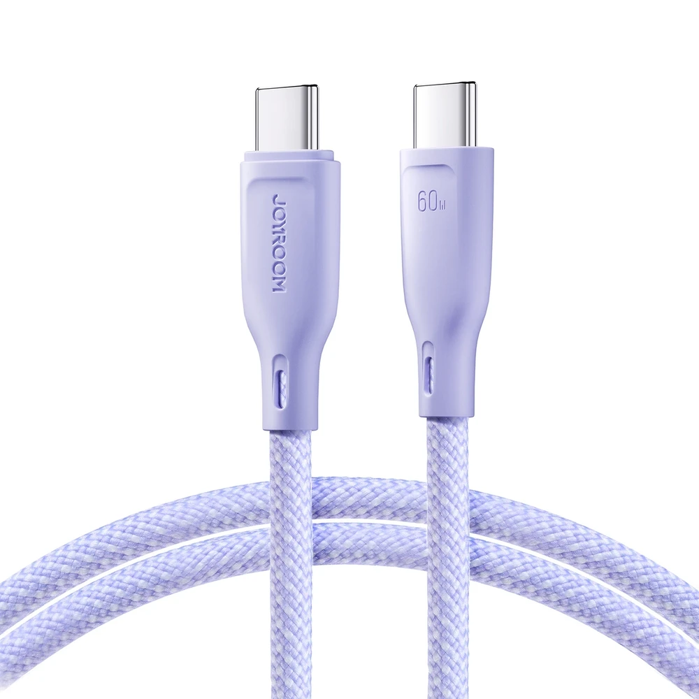 USB kabelis Joyroom (S-A34) „USB-C (Type-C) į USB-C (Type-C)“ (60W 1m) violetinis
