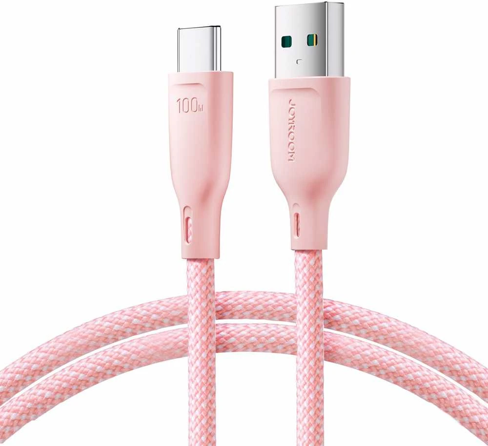 USB kabelis Joyroom (S-A34) type-C (100W 3A) 1m rožinis