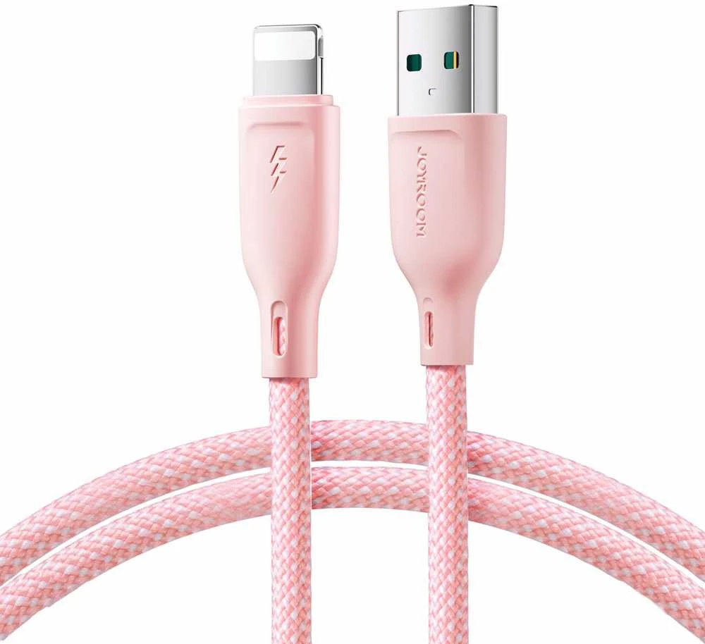 USB kabelis Joyroom (S-A34) lightning (3A) 1m rožinis