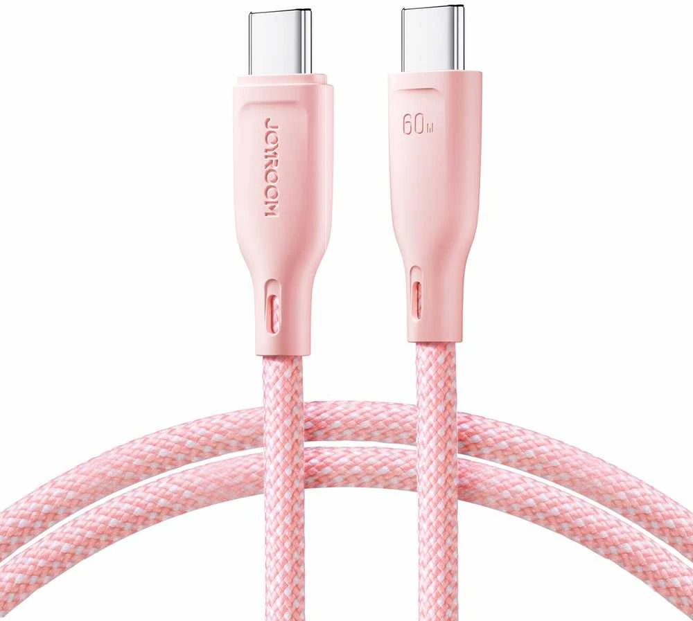 USB kabelis Joyroom (S-A34) „USB-C (Type-C) į USB-C (Type-C)“ (60W 1m) rožinis