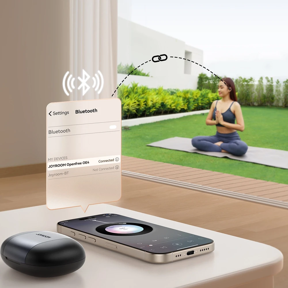 Joyroom Openfree JR-OE4 open-ear TWS belaidės ausinės – juodos spalvos
