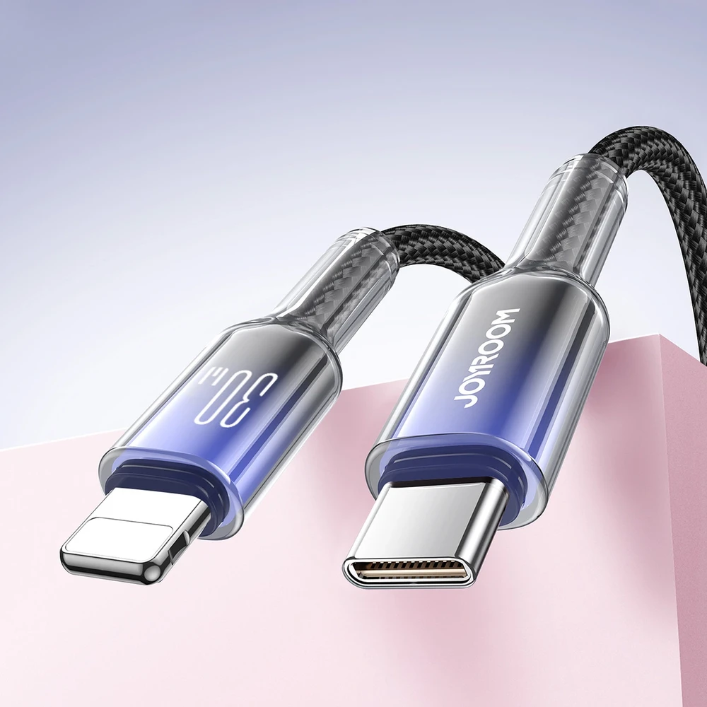 Kabelis USB-C Lightning Joyroom S-A42 30W 1.2m juodos spalvos