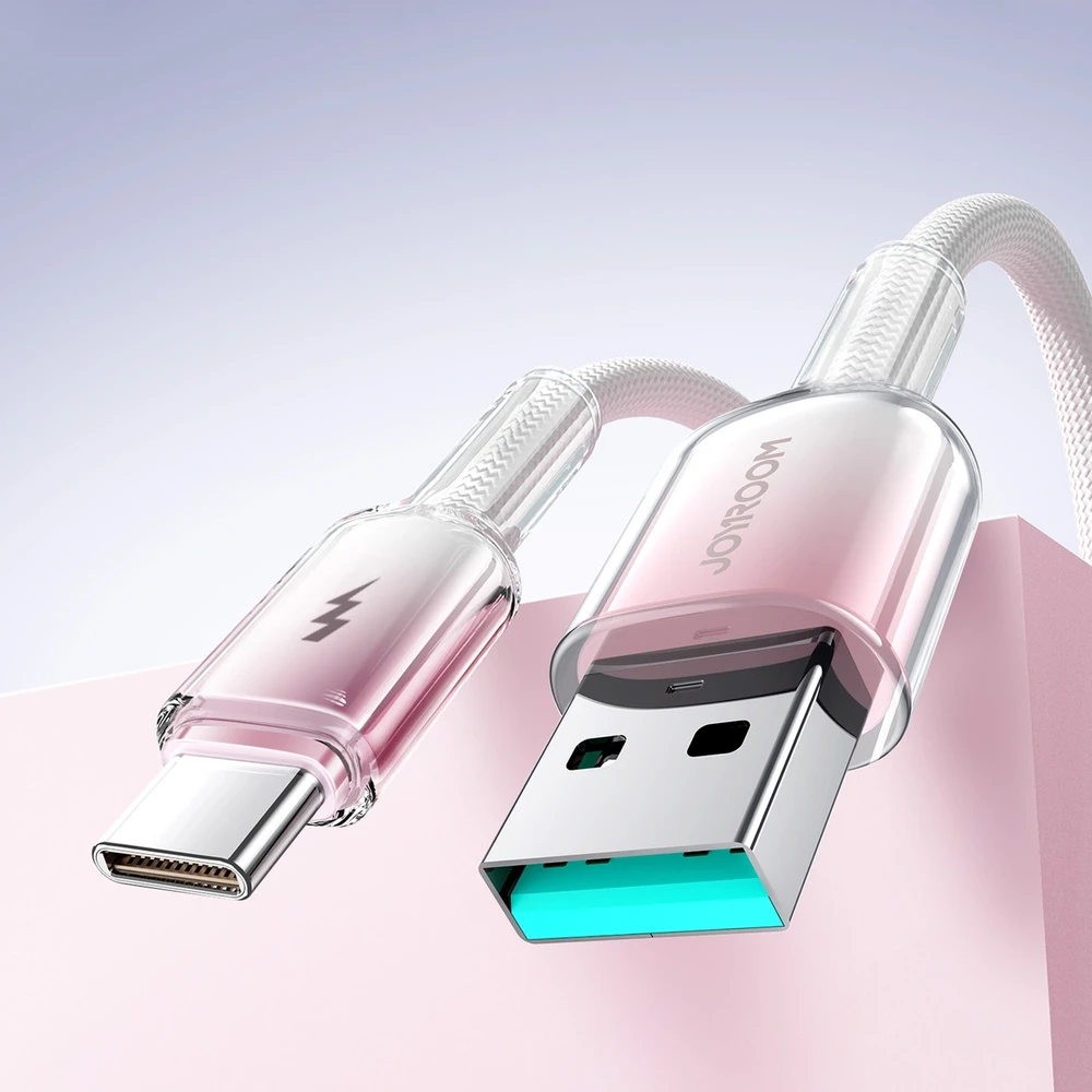 Joyroom S-A42 3A USB-A USB-C Kabelis 1.2m baltos spalvos
