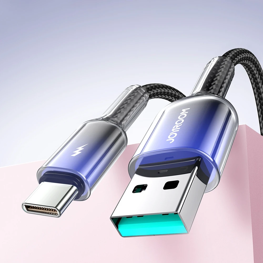 Joyroom USB-A USB-C kabelis S-A42 3A 1.2m juodos spalvos