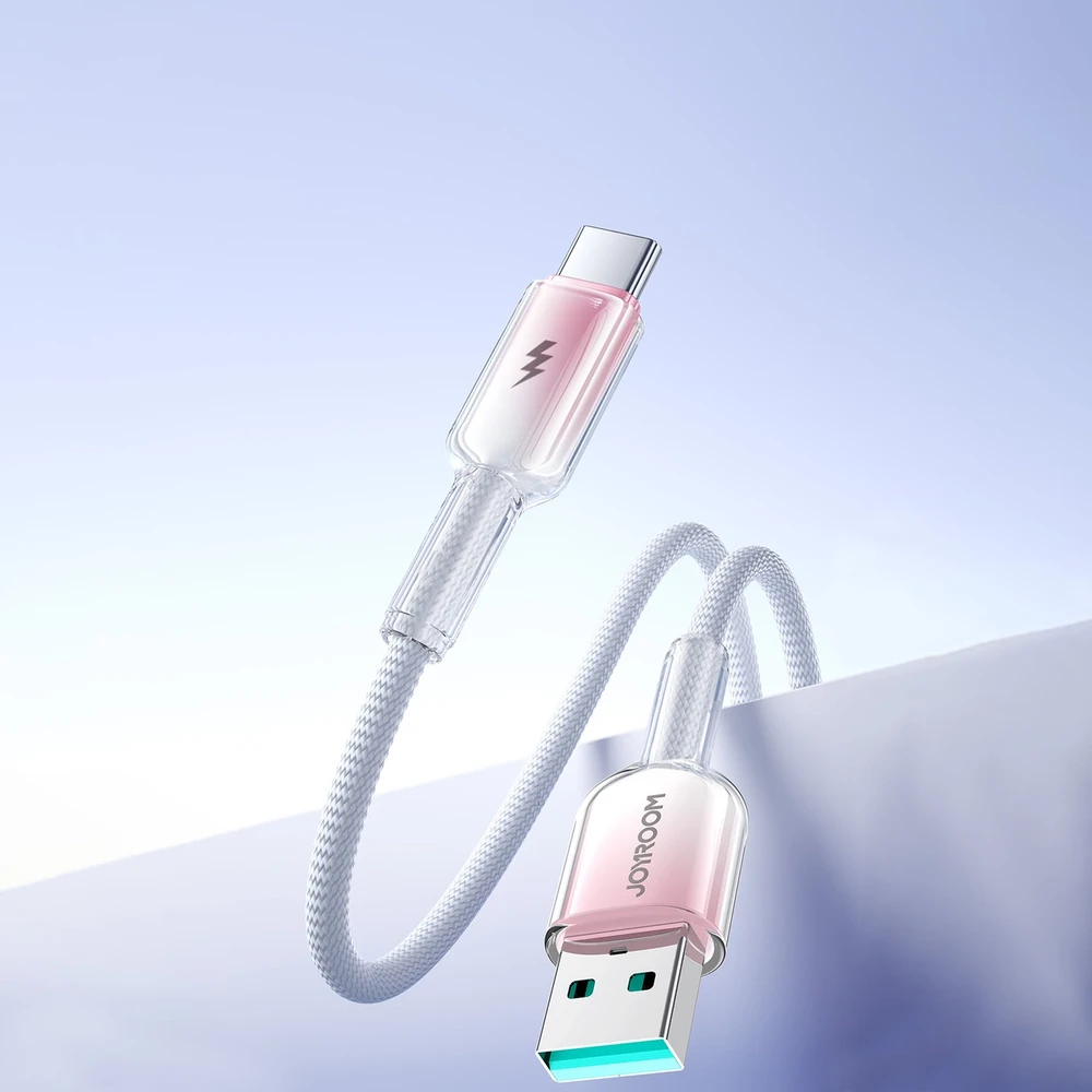 Joyroom S-A42 3A USB-A USB-C Kabelis 1.2m baltos spalvos