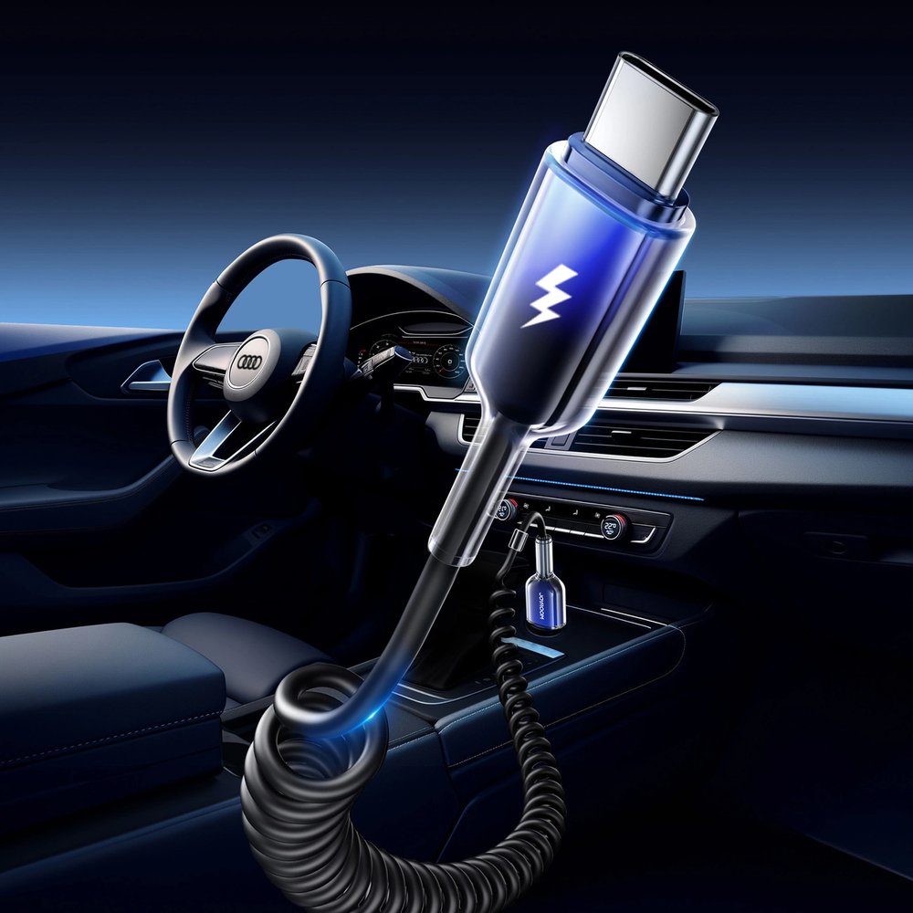 Joyroom S-A51 60W USB-A USB-C kabelis 1.5m juodos spalvos