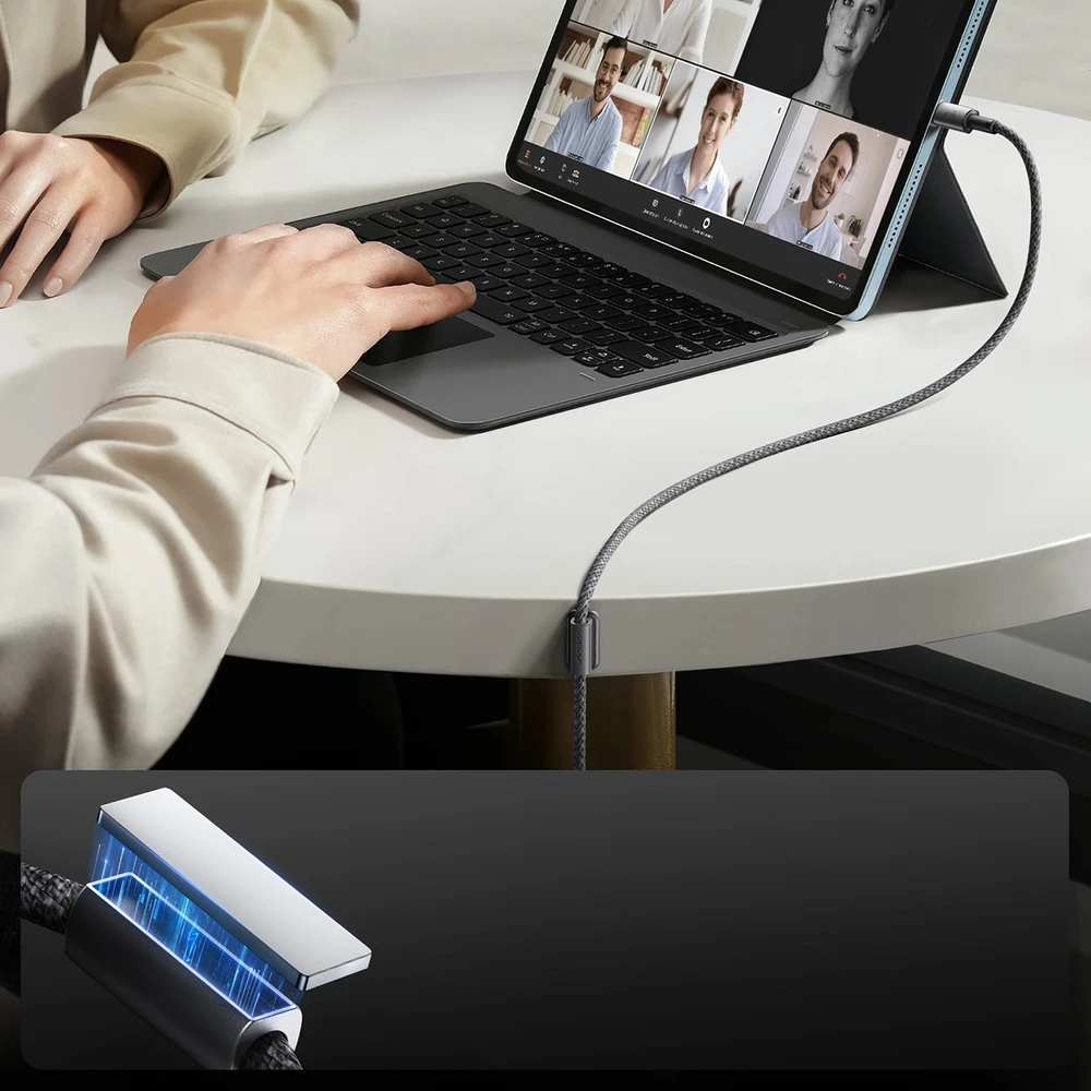 USB kabelis Joyroom SA-50 USB-A to USB-C 3A 1.2m tamsiai pilkas