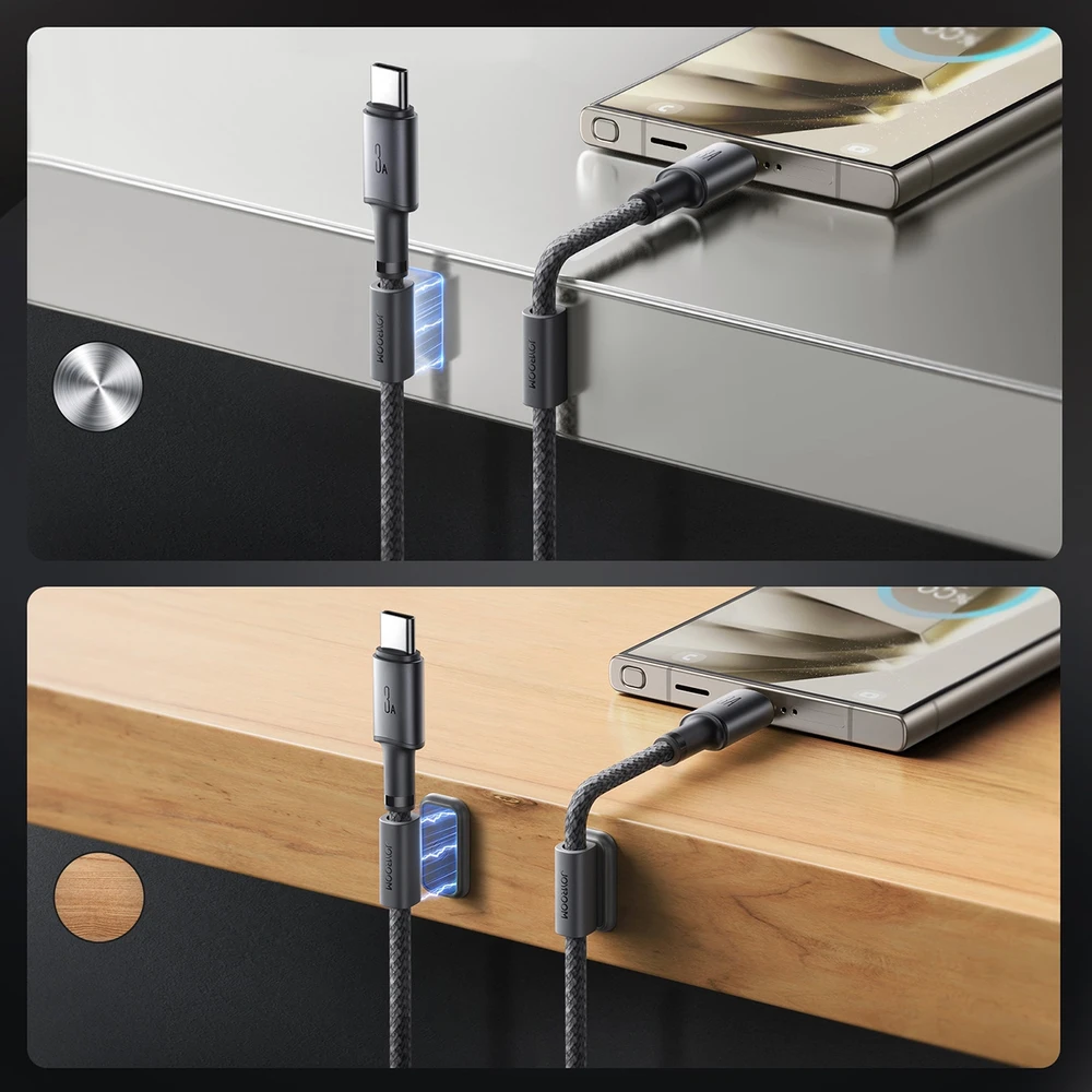 USB kabelis Joyroom SA-50 USB-A to USB-C 3A 1.2m tamsiai pilkas