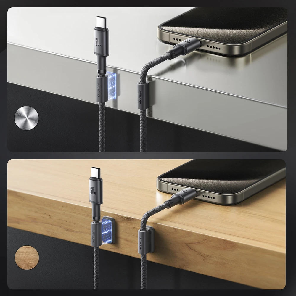 USB kabelis Joyroom SA-50 USB-C to USB-C 60W 1.2m tamsiai pilkas