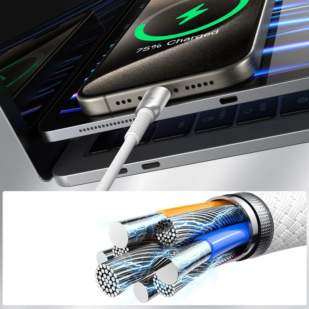 USB laidas Joyroom S-A51 USB-C iki Lightning 30W 1.2m pilkas