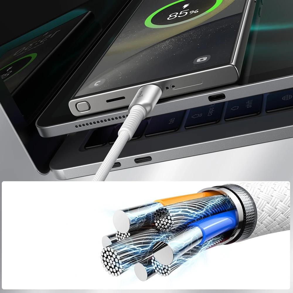 USB kabelis Joyroom S-A51 USB-A į USB-C 3A 1.2m pilkas