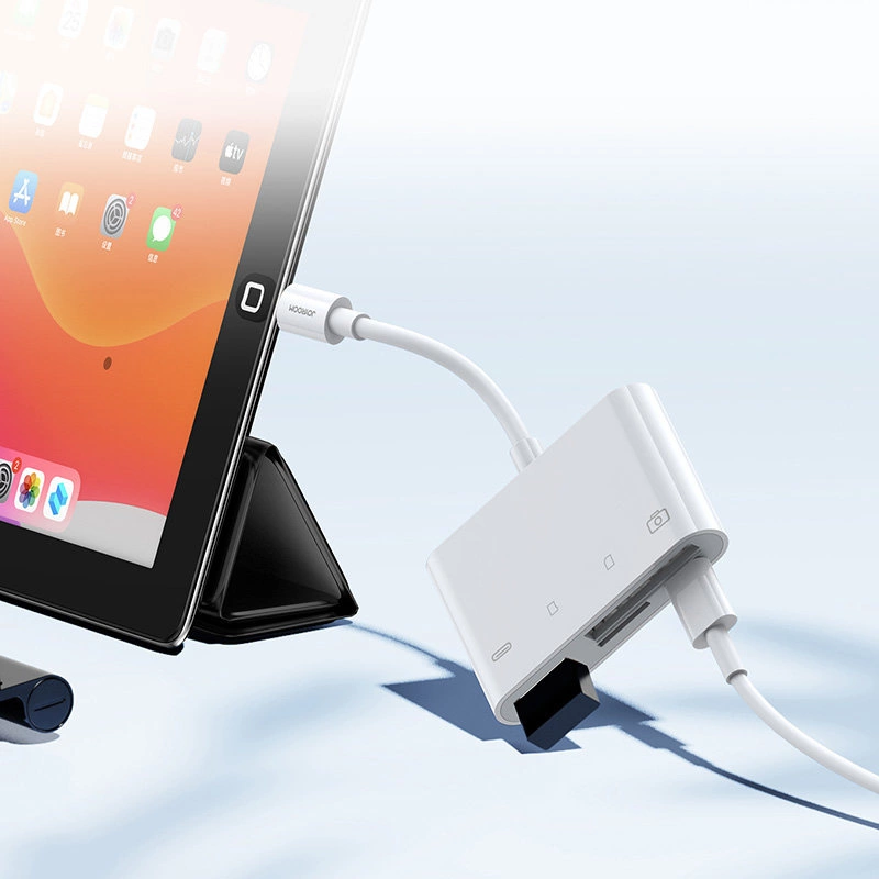 Lightning - USB OTG adapteris Joyroom S-H142 SD kortelių skaitytuvas Micro SD - baltas