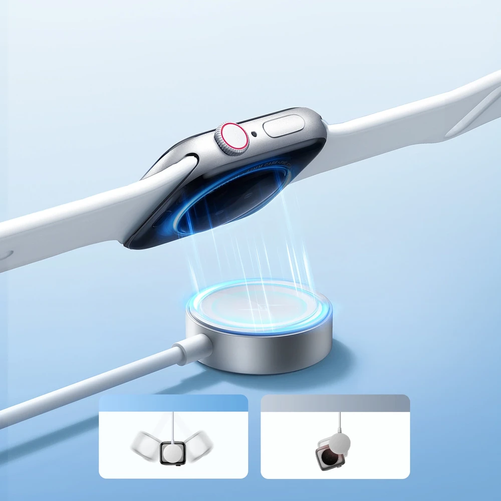 Apple Watch magnetinis įkroviklis Joyroom S-IW008 Lightning + USB-C 5 V 1.2 m (baltas)