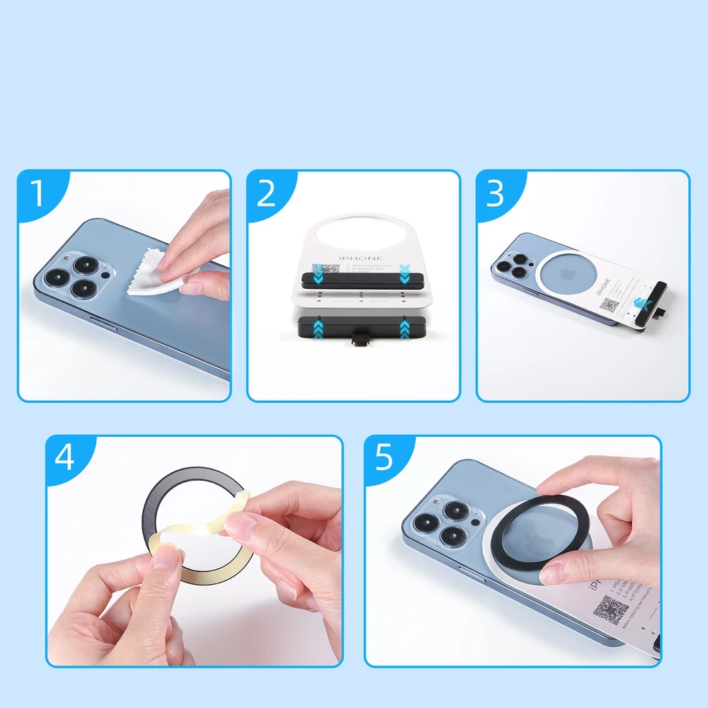 Joyroom set of metal magnetic rings for smartphone 2 pcs. rožinės spalvos (JR-Mag-M3)