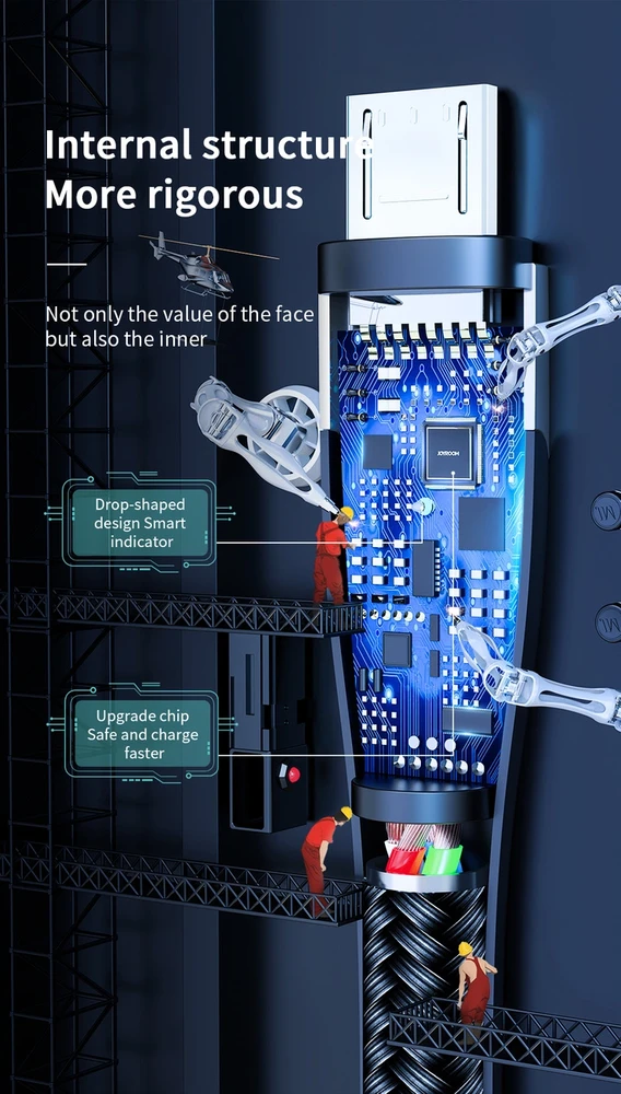 Greito įkrovimo laidas prie Micro USB / 3A / 2m Joyroom S-M41 (juodas)