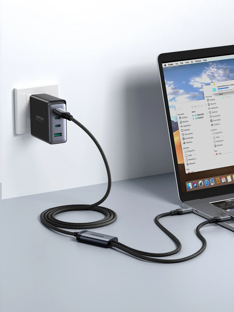 Joyroomkabelis Speedy USB-C - 2x USB-C 100W 1,5m - Juodas