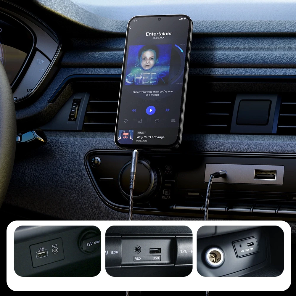 Audio kabelis Joyroom SY-A08 3,5mm to 3,5mm 1.2m juodas