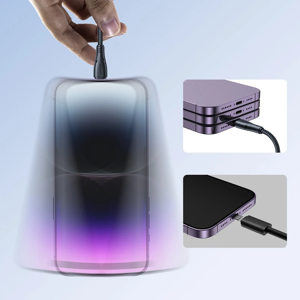 USB kabelis viršija / Lightning / 2m Joyroom S-UL012A11 (juodas)