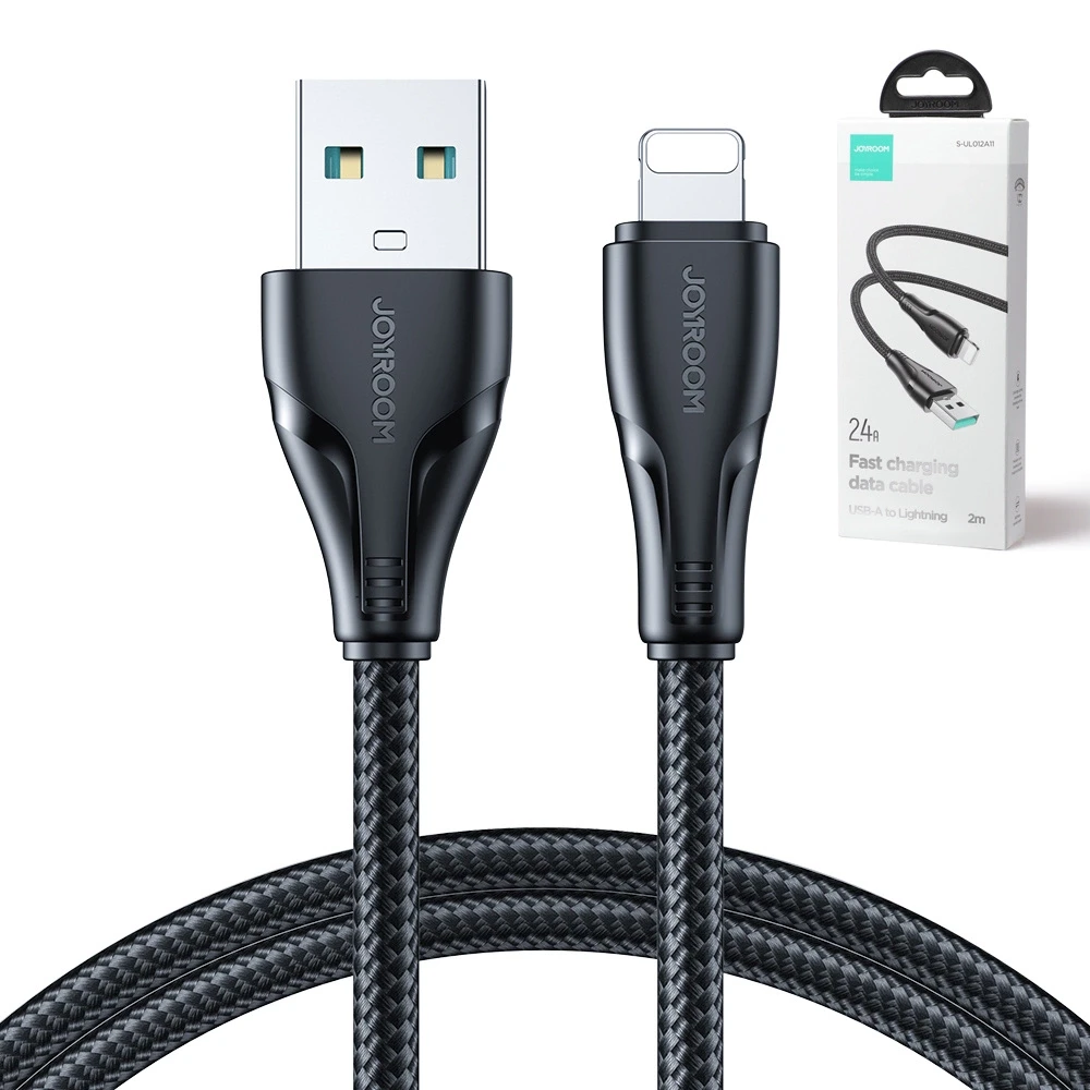 USB kabelis viršija / Lightning / 2m Joyroom S-UL012A11 (juodas)