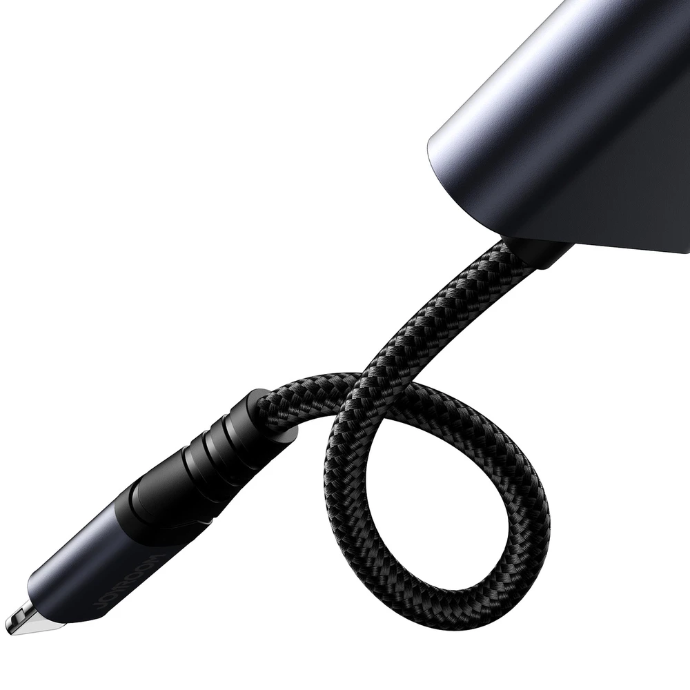 Du viename garso adapteris Joyroom SY-L02 Lightning į dvigubą žaibą (juodas)