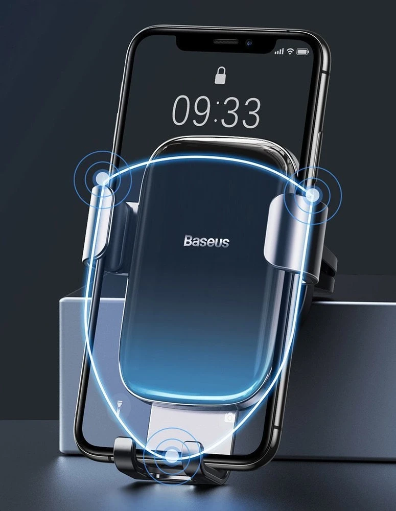 Baseus Glaze Gravity automobilinis telefono laikiklis į groteles - Juodas