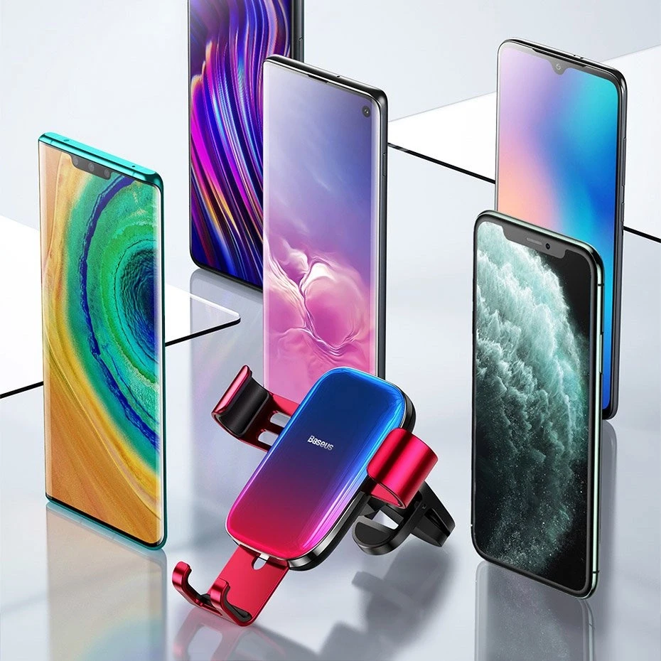 Baseus Glaze Gravity automobilinis telefono laikiklis į groteles - Juodas